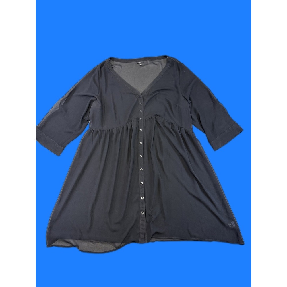 TORRID Tunic Dress 10799686 Womens Plus 3 Black Neck Sleeve Relaxed Polyester